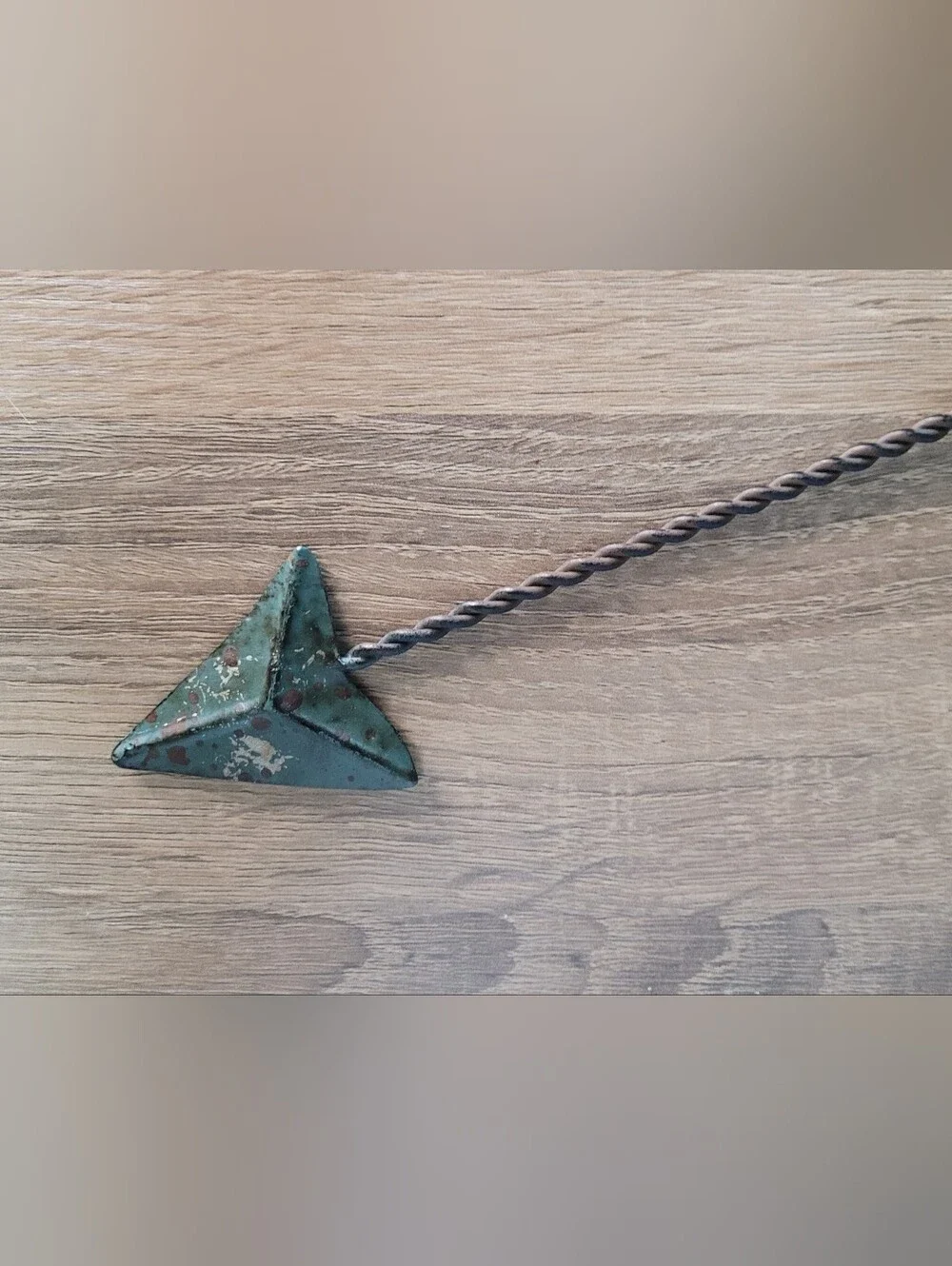 Green Patina Metal Arrow Wall Accent - Rustic Home Wall Decor